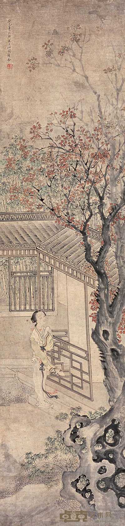 齐白石 秋思图 立轴 134×32cm